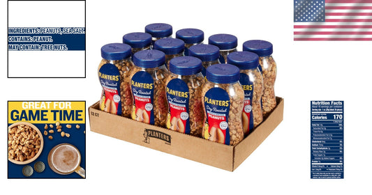 Bulk Lightly Salted Peanuts - 12 Jars of 16 oz for Healthier Snacking Delight