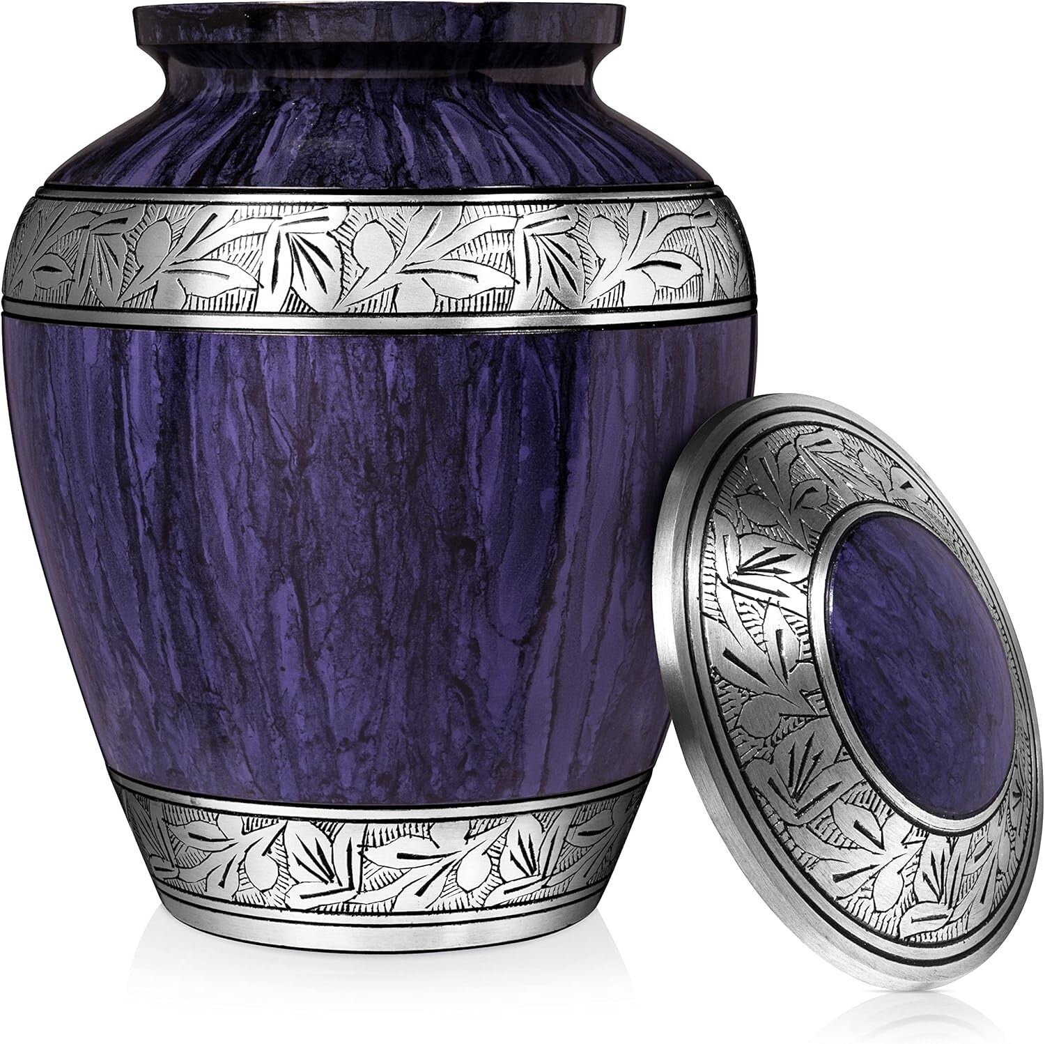Durable 210 Cubic Inch Purple Urn for Human Ashes - Adult Memorial Container