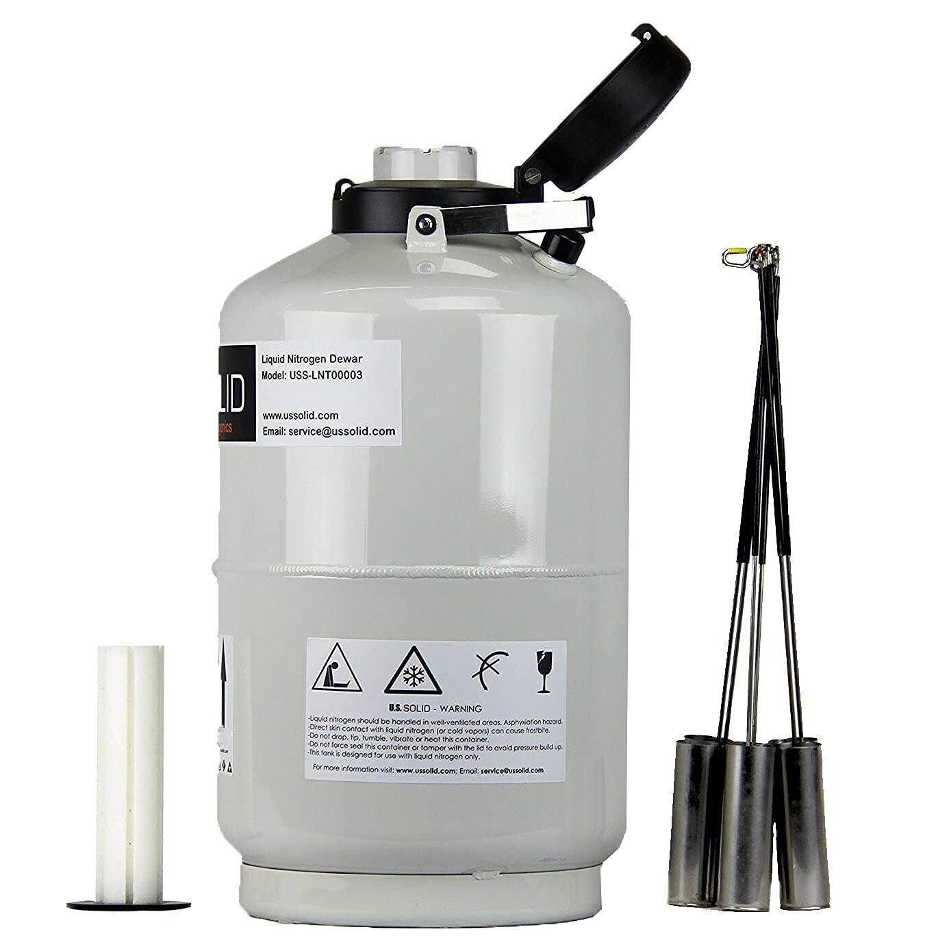 Compact 10L Cryogenic Container Dewar - 6 Canisters Included, Lightweight Design