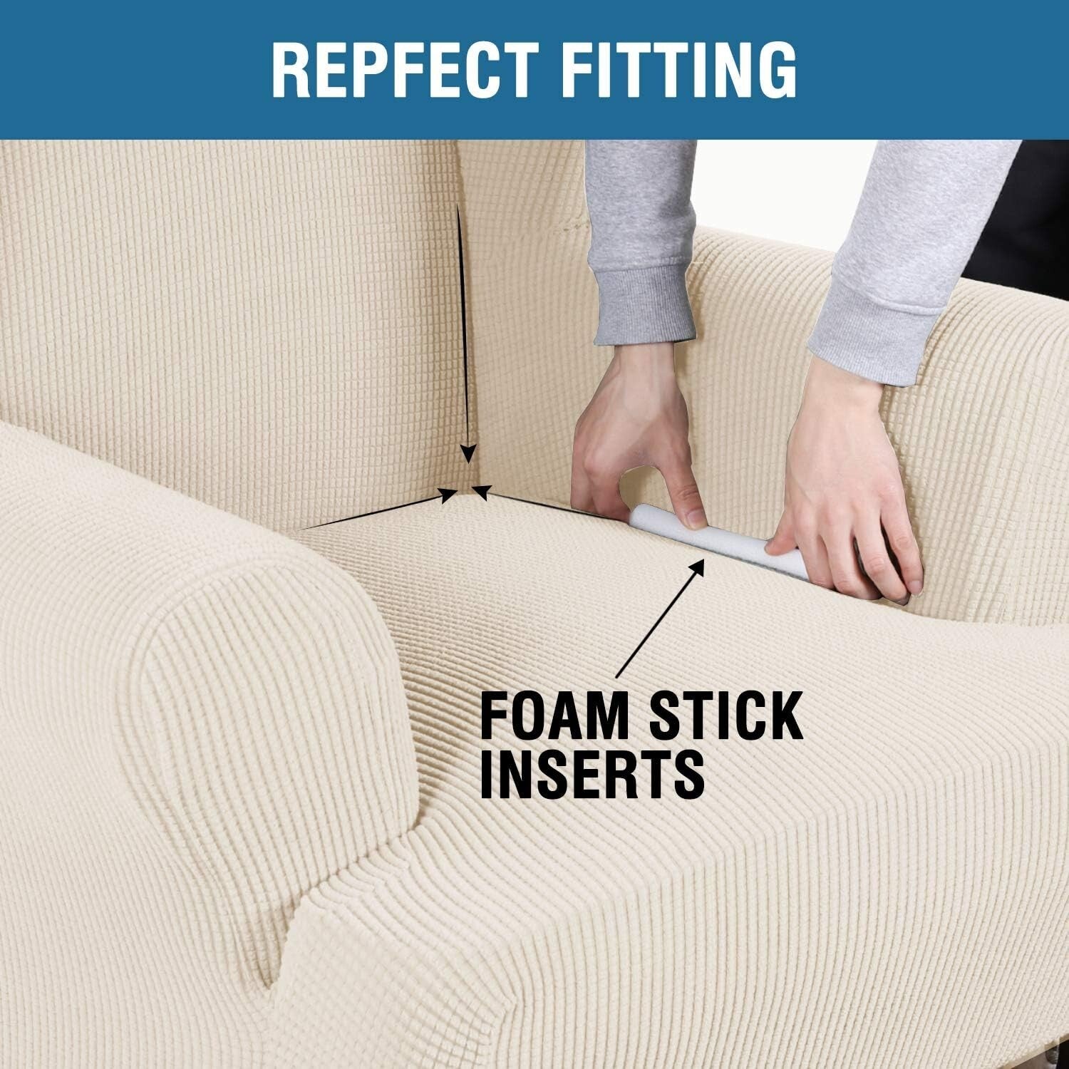 Premium 1 Piece Wing Chair Covers - Soft Stretch Fabric, Easy Care Protection