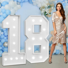 Load image into Gallery viewer, Light-Up 4ft Marquee Number 18 for Memorable Birthday and Anniversary Parties