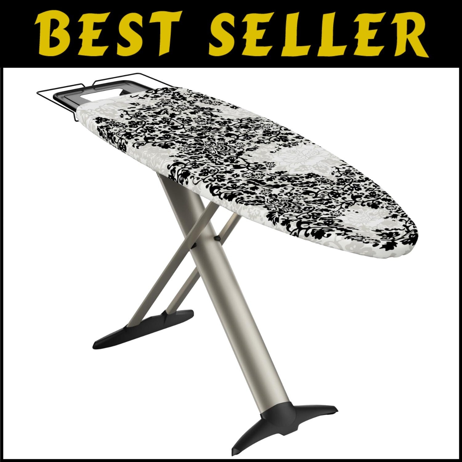 Sturdy Foldable Ironing Board - Extra Wide 62x19” with Iron Rest & Hanging Rack