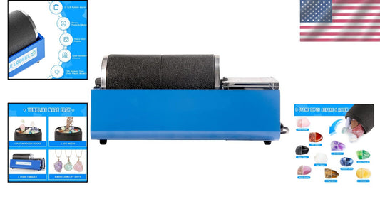 Compact 6LB Rock Tumbler With Rubber Barrels - Ideal for Polished Gem Projects