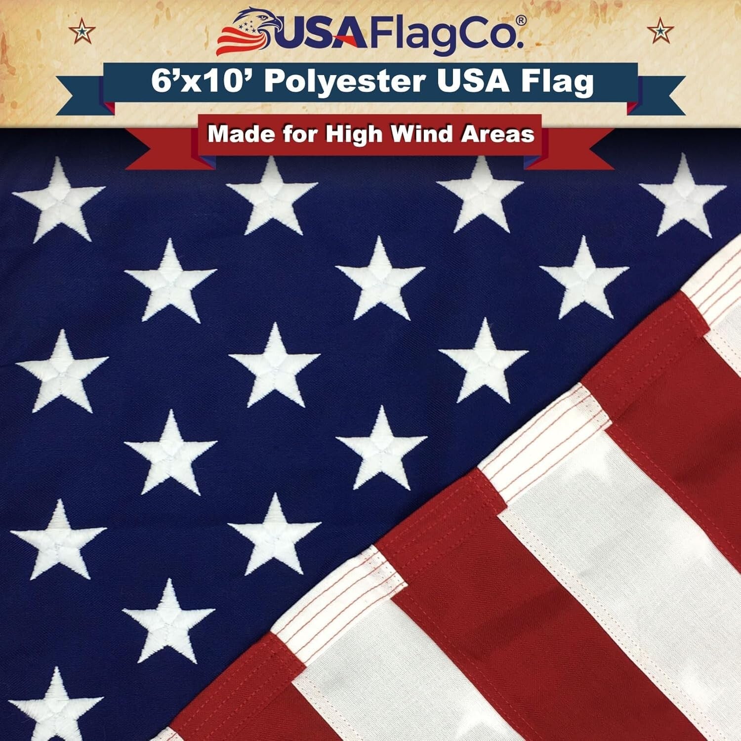 Durable 6'x10' Outdoor American Flag - Weatherproof & Fade Resistant Design