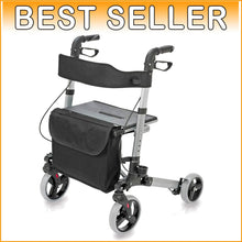 Load image into Gallery viewer, Lightweight Adjustable Rollator Walker with Backrest &amp; Storage - Optimal Comfort