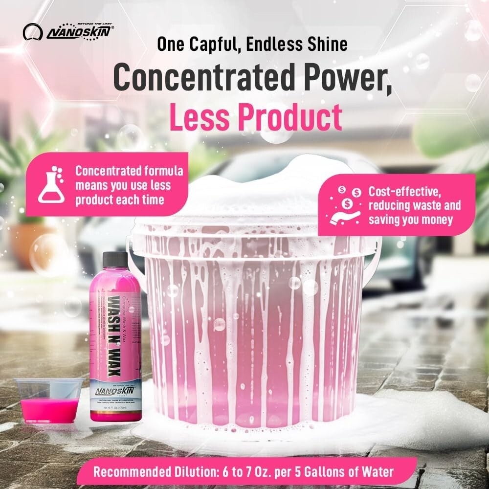 WASH N' WAX Car Wash Shampoo - 5 Gallons of Cherry-Scented Carnauba Clean