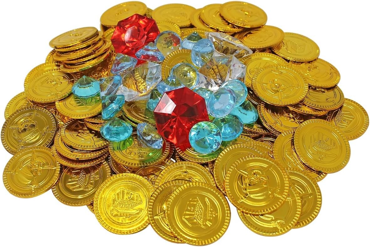 Ultimate Pirate Adventure Chest: Treasure Box with Coins & Map - 6 Pounds