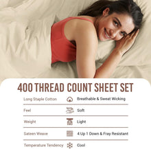 Load image into Gallery viewer, Luxurious 100% Cotton California King Size Sateen Sheets - 15" Deep Pocket