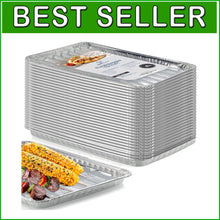 Load image into Gallery viewer, Versatile 25-Pack BBQ Grill Liners | Dishwasher Safe Aluminum Cooking Trays