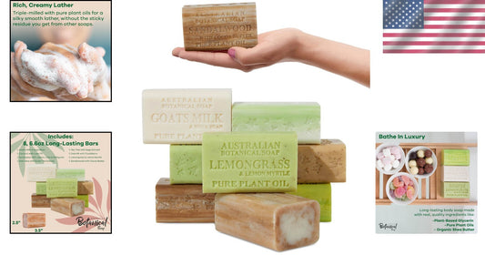 Deluxe Assorted Soap Bars - Nourishing Goats Milk, Lemongrass, & Tea Tree