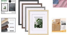Load image into Gallery viewer, Mixed Color Solid Wood 11x14 Frames Set for Tabletop or Wall Display - 4 Pack