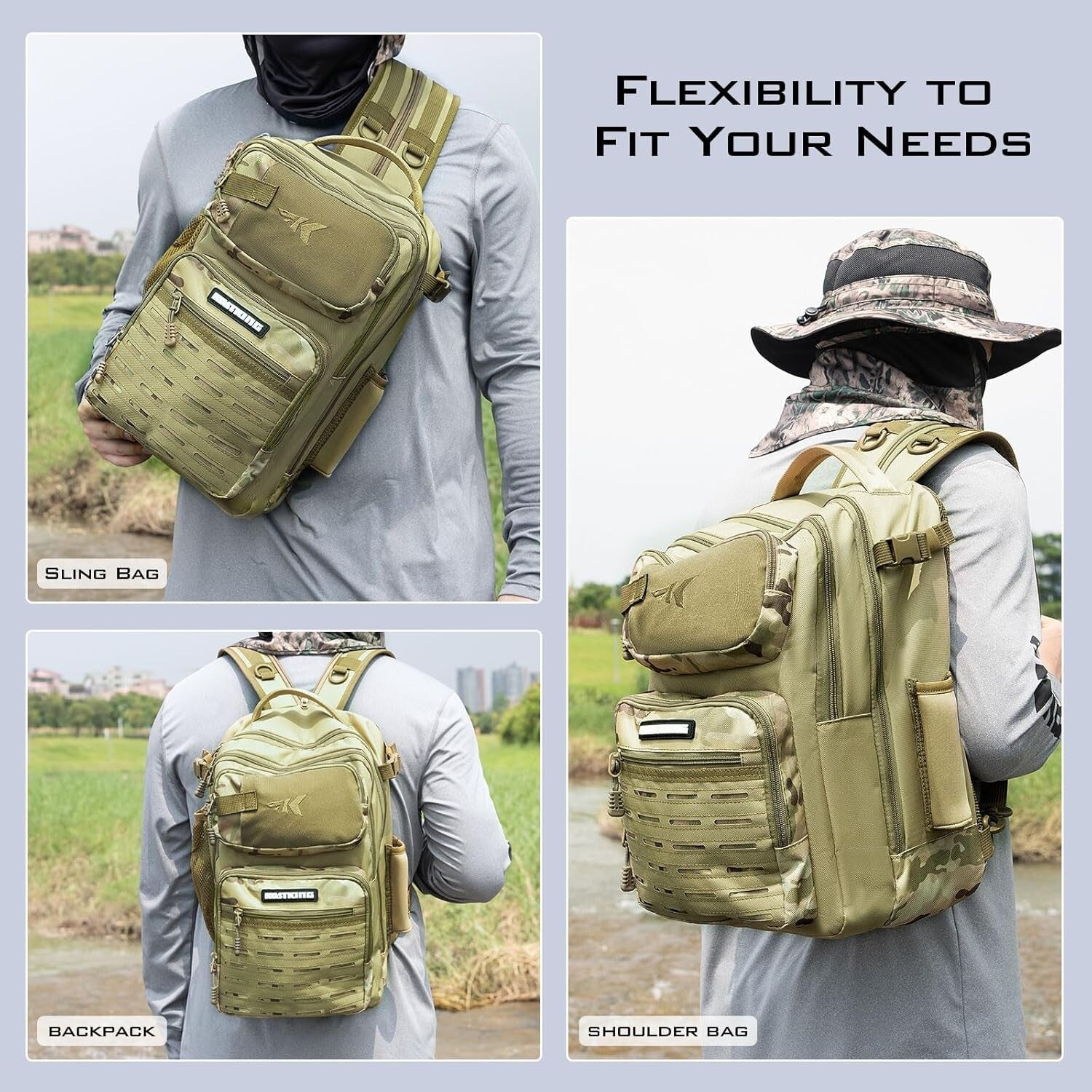 Adventure-Ready Tactical Fishing Sling Pack - Comfortable for Hikers & Anglers