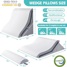Load image into Gallery viewer, Ergonomic 3-Piece Wedge Pillow Set – Ideal for Sleep, Recovery &amp; Relaxation