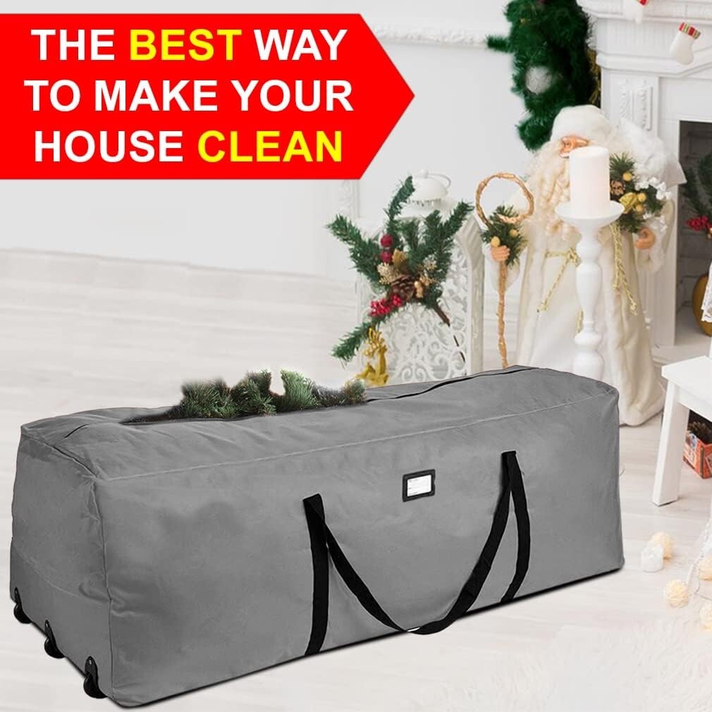Secure Zip Closure Tree Storage Bag with Handles, Ideal for 9ft Christmas Trees