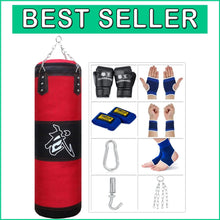 Load image into Gallery viewer, Lightweight 3.3ft Hanging Punching Bag with Gloves – Perfect for Martial Arts