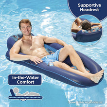 Load image into Gallery viewer, Aqua Luxury Water Lounge – 60x36 Inflatable Pool Float for Ultimate Relaxation