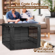 Load image into Gallery viewer, Heavy-Duty Dog Crate Cover for 42-Inch Wire Crates - Black Polyester Style