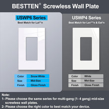 Load image into Gallery viewer, 40-Pack Modern Screwless Mid-Size Outlet Covers | Gloss Snow White Finish
