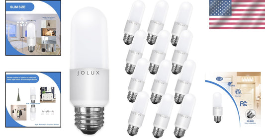 800 Lumen LED Stick Bulbs - Energy-Efficient, 12-Pack, 11,000 Hour Lifespan