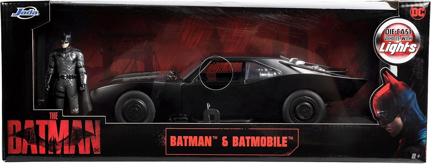 1:18 Batman Batmobile with Lights & 3.75" Figure - Must-Have for Collectors