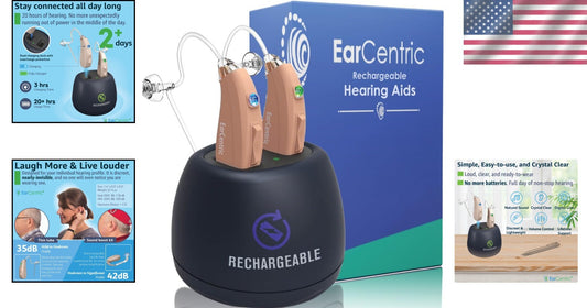 Compact Rechargeable Hearing Aids for Seniors - Fast Charging & Noise Canceling