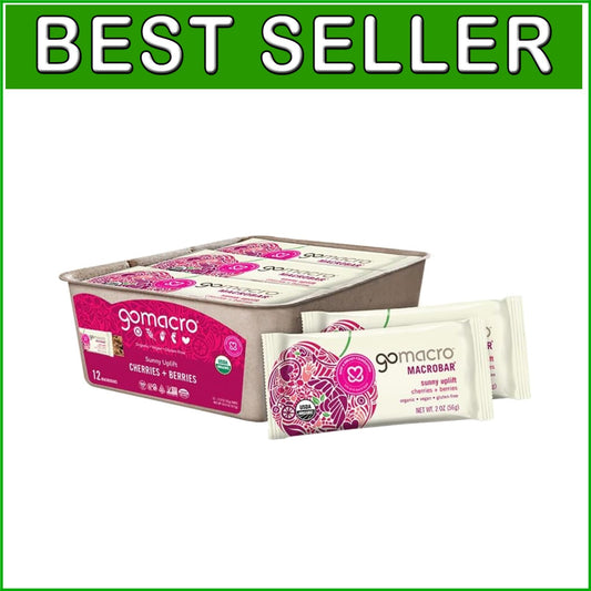 Cherries & Berries Organic Vegan Protein Bars - 12 Count Health Treat