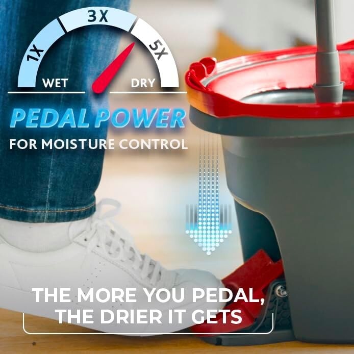 Effortless Floor Cleaning with EasyWring Mop & Bucket System + 4 Refills