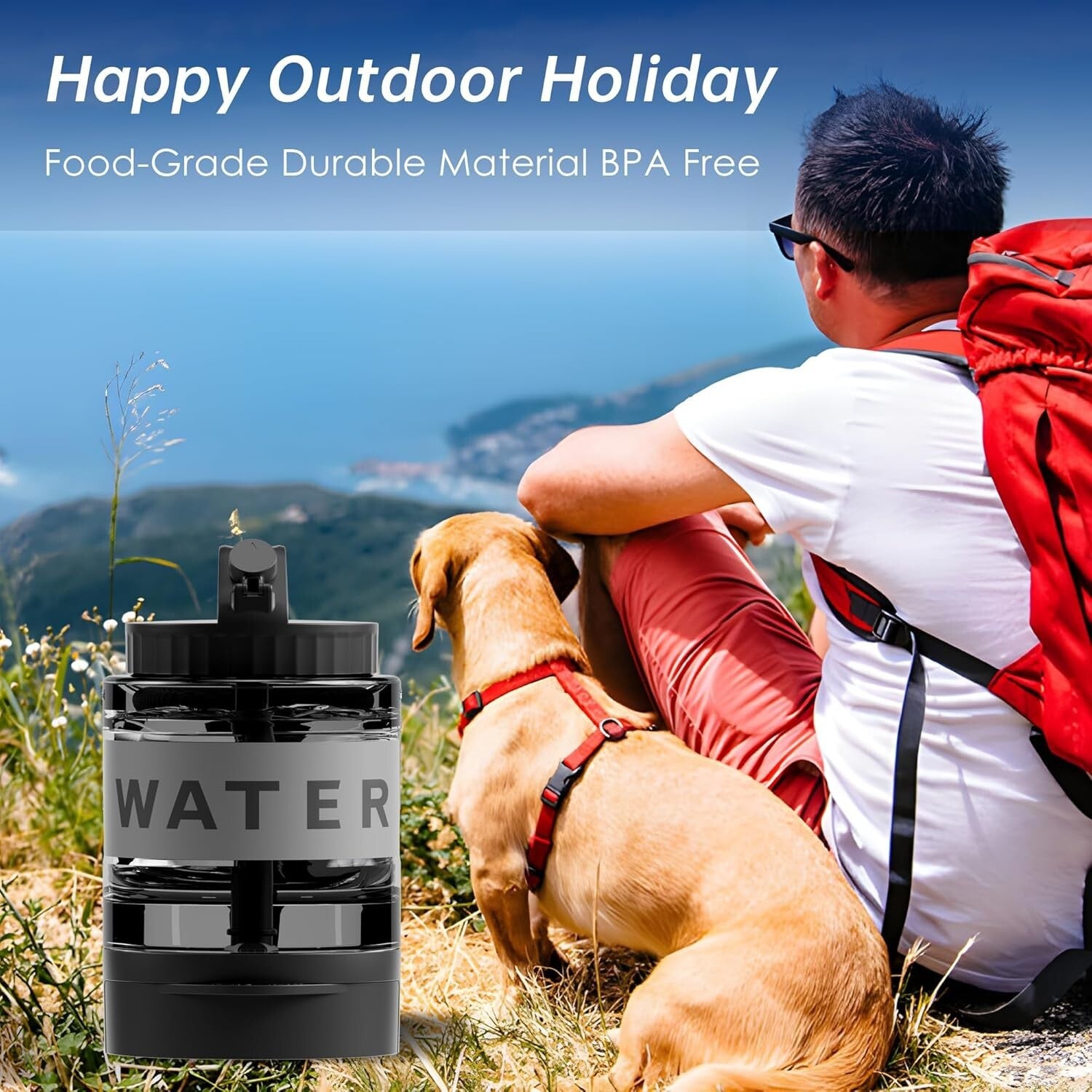 Lightweight Travel-Friendly Dog Water Bottle with Pull-Out Drinking Bowl