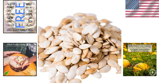 Vegan & Kosher 4 LB Roasted Whole Pumpkin Seeds – Crunchy Allergen-Free Snack