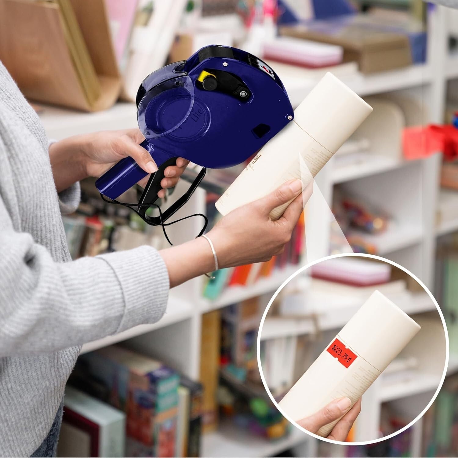 Lite Price Gun Kit: Includes Fluorescent Red Rolls & Easy-Load Labels (6000 pcs)