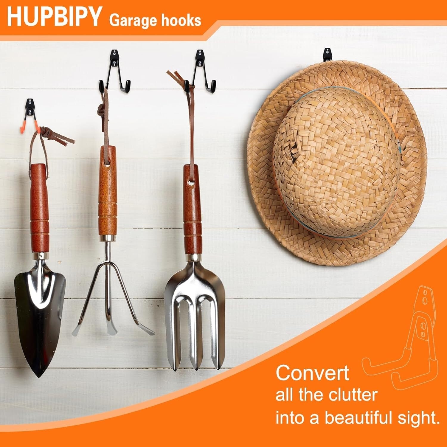 Versatile 26-Pack Wall-Mounted Garage Hooks with Anti-Slip & Rust-Free Finish
