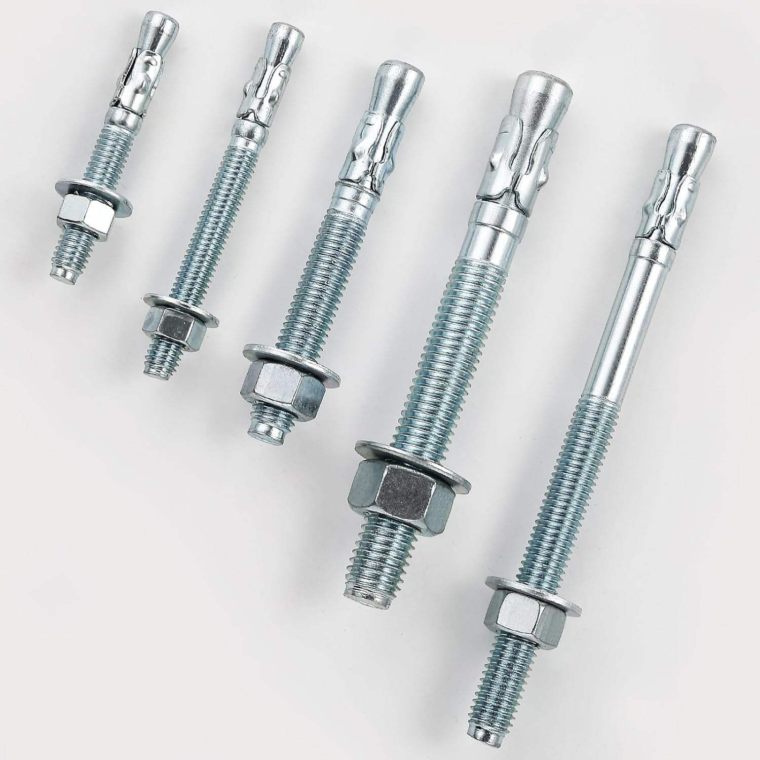 Durable 1/2x4-1/2" Zinc Wedge Anchors - 50 Pack Fasteners for Harsh Environments
