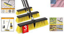 Load image into Gallery viewer, Heavy-Duty 18-Inch Push Broom with 63-Inch Ergonomic Handle for Outdoor Cleaning