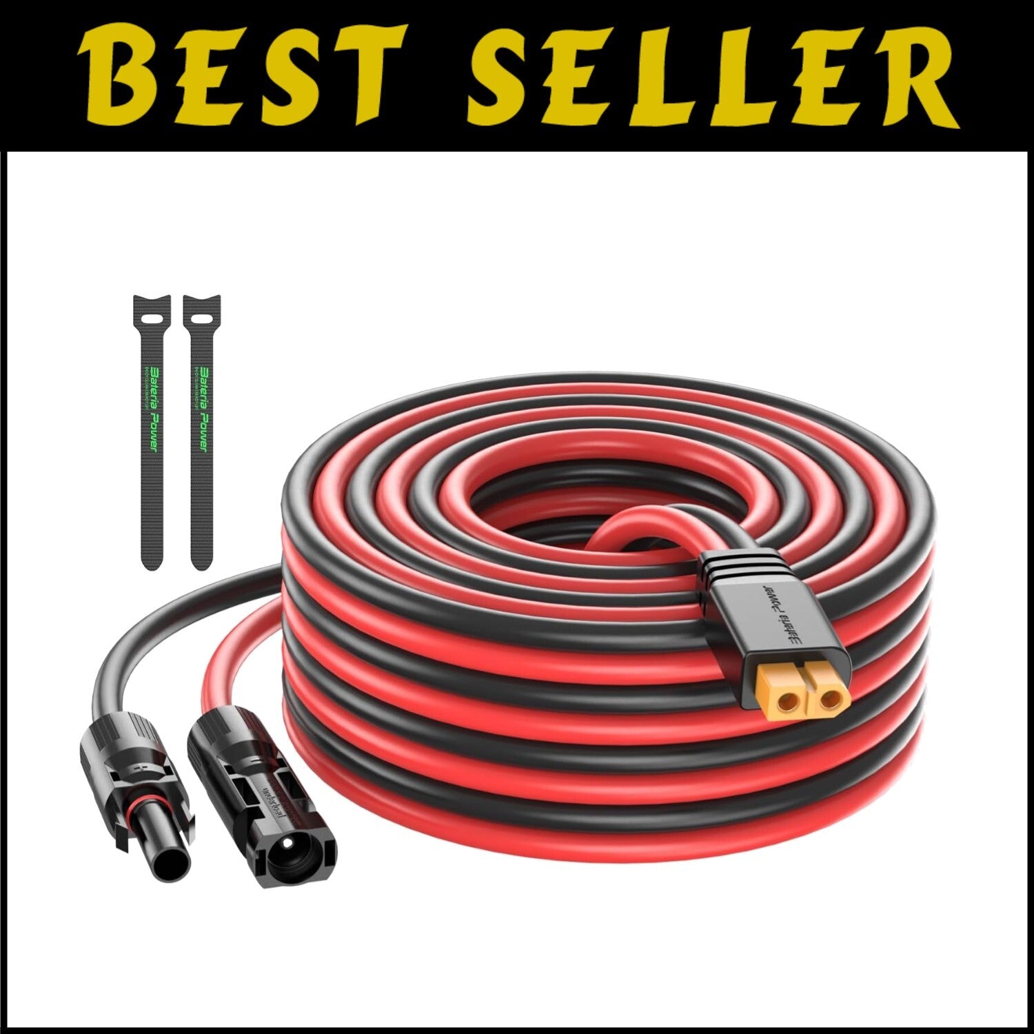25Ft 10AWG Solar to XT60 Adapter Cable - Superior Power & Temperature Resistant