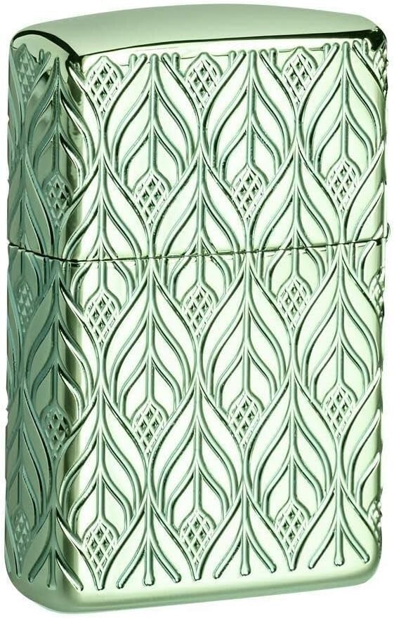 Refillable High Polish Green Brass Pocket Lighter - Perfect Gift Collection