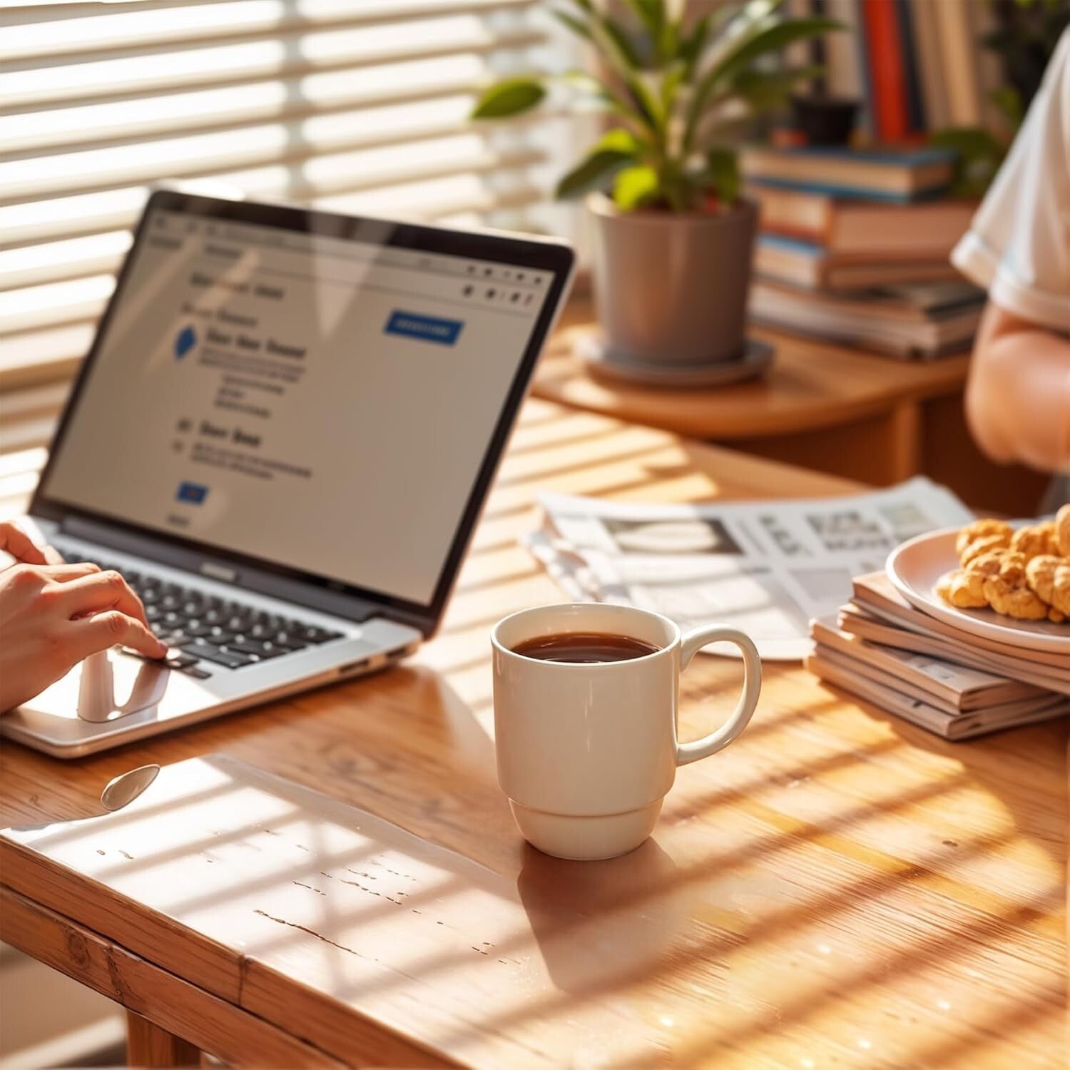 21 Oz Stackable Porcelain Mugs - Set of 6 for Stylish Coffee & Mulled Drinks