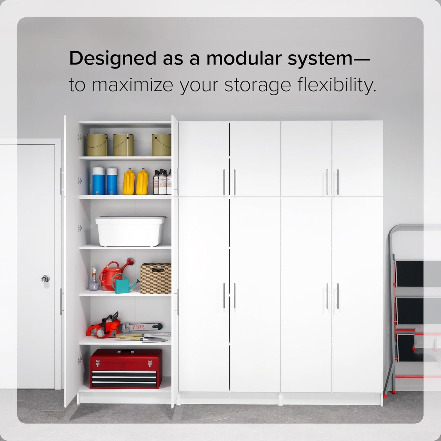 Elite 2-Door Tall Storage Cabinet with Adjustable Shelves for Home Organization