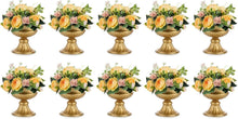 Load image into Gallery viewer, Metallic Gold Centerpiece Vases - 10 Pcs, 6.5in Trumpet Design for Weddings