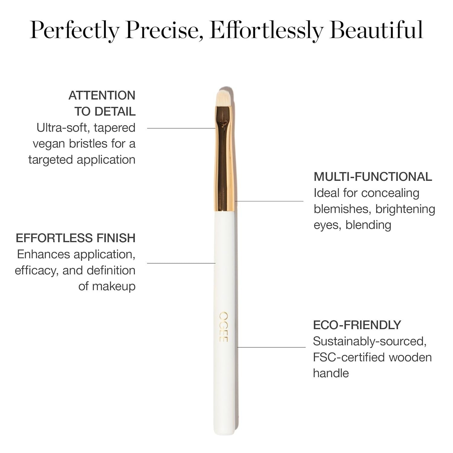 Cruelty-Free Vegan Makeup Brush with Tapered Synthetic Bristles - Durable Design