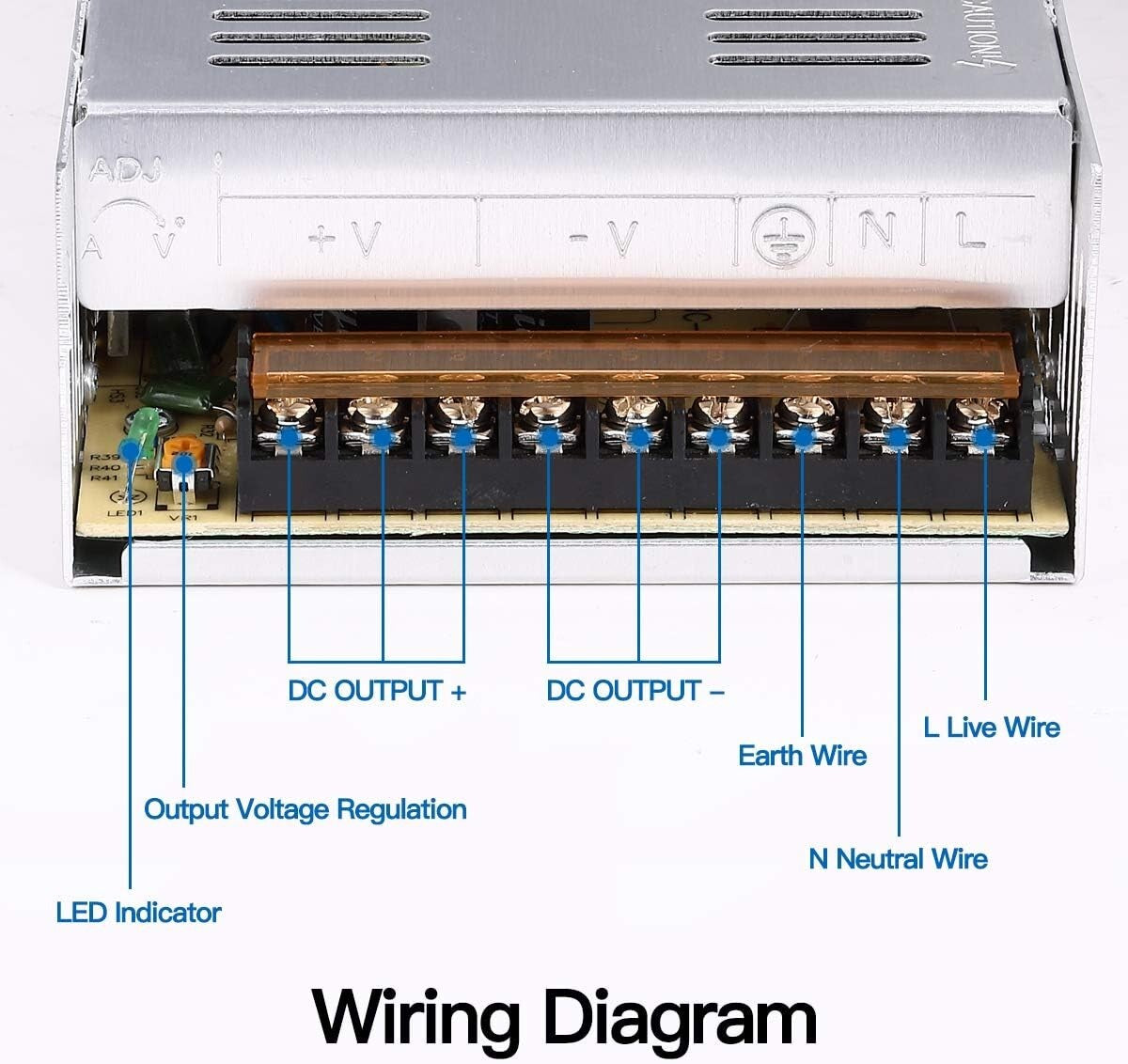 Durable Metal Switching Power Supply 110V/220V to 12V 50A for 3D Printers & More