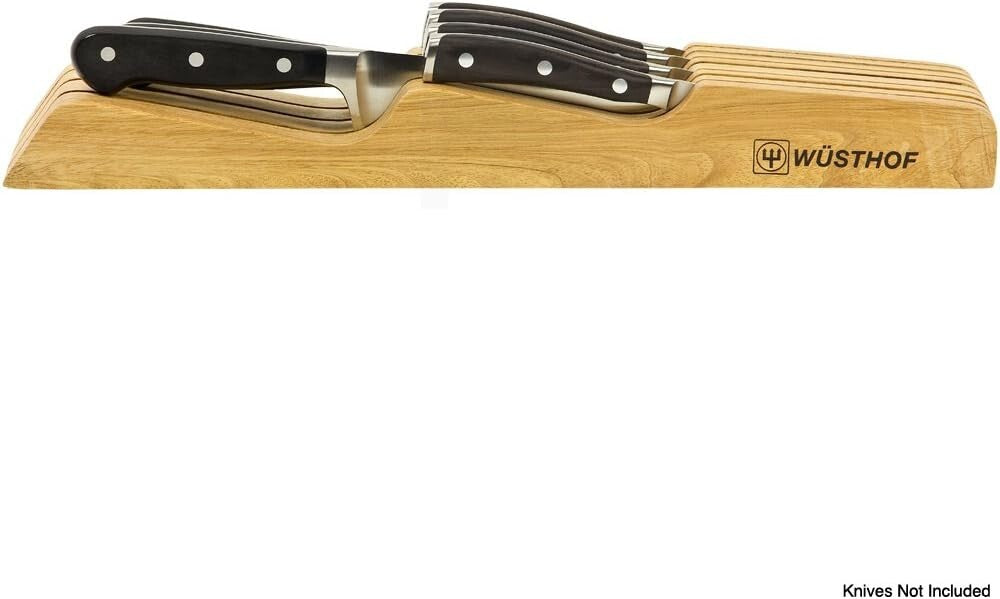 Natural Wood 7-Slot In-Drawer Knife Storage - Elegant & Space-Saving Solution