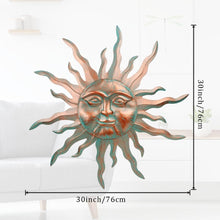 Load image into Gallery viewer, Lightweight 30-Inch Decorative Metal Sun - Easy Install for Indoor &amp; Outdoor Use