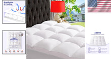 Load image into Gallery viewer, Quilted Full Mattress Pad with Extra Thick Pocket Design for Ultimate Support