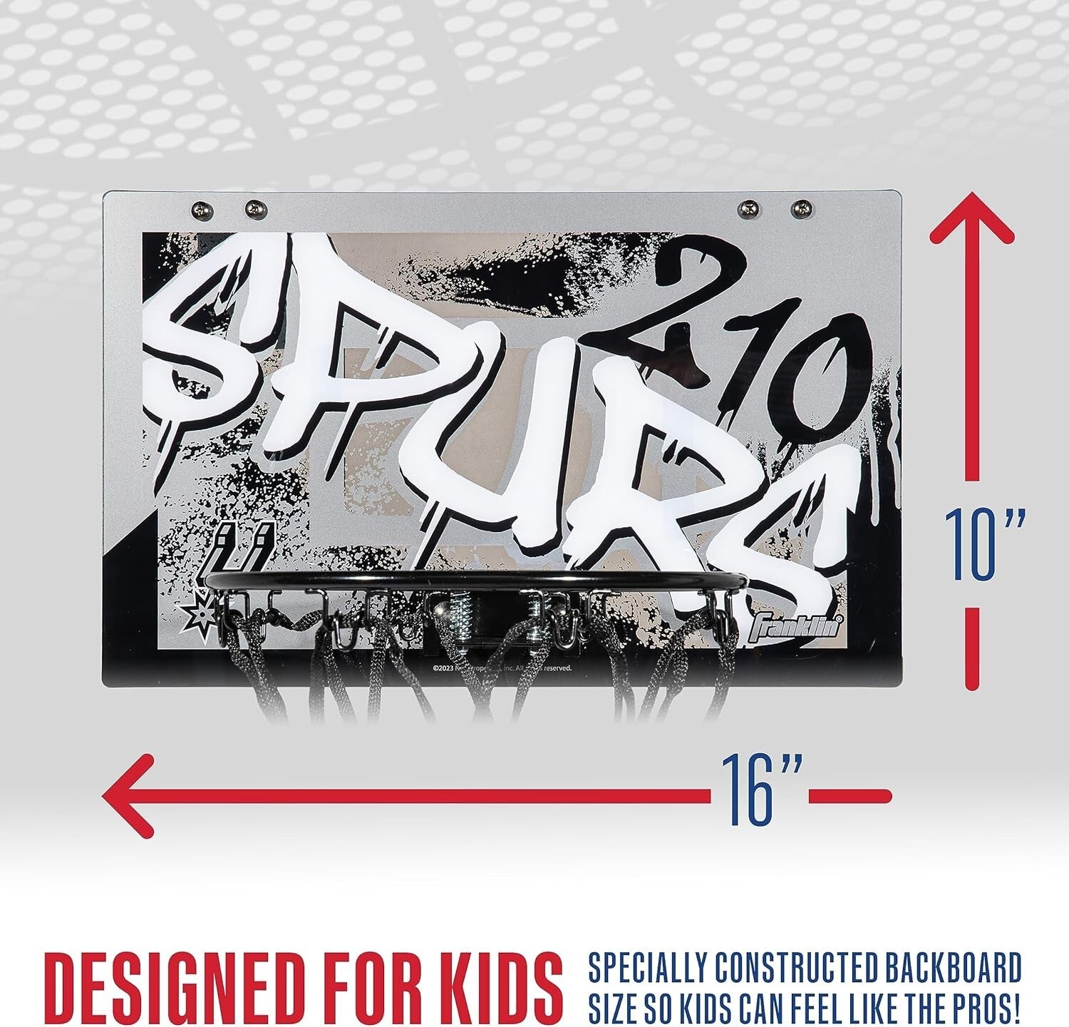 San Antonio Spurs Over the Door Mini Basketball Hoop Set - Indoor Fun for Kids