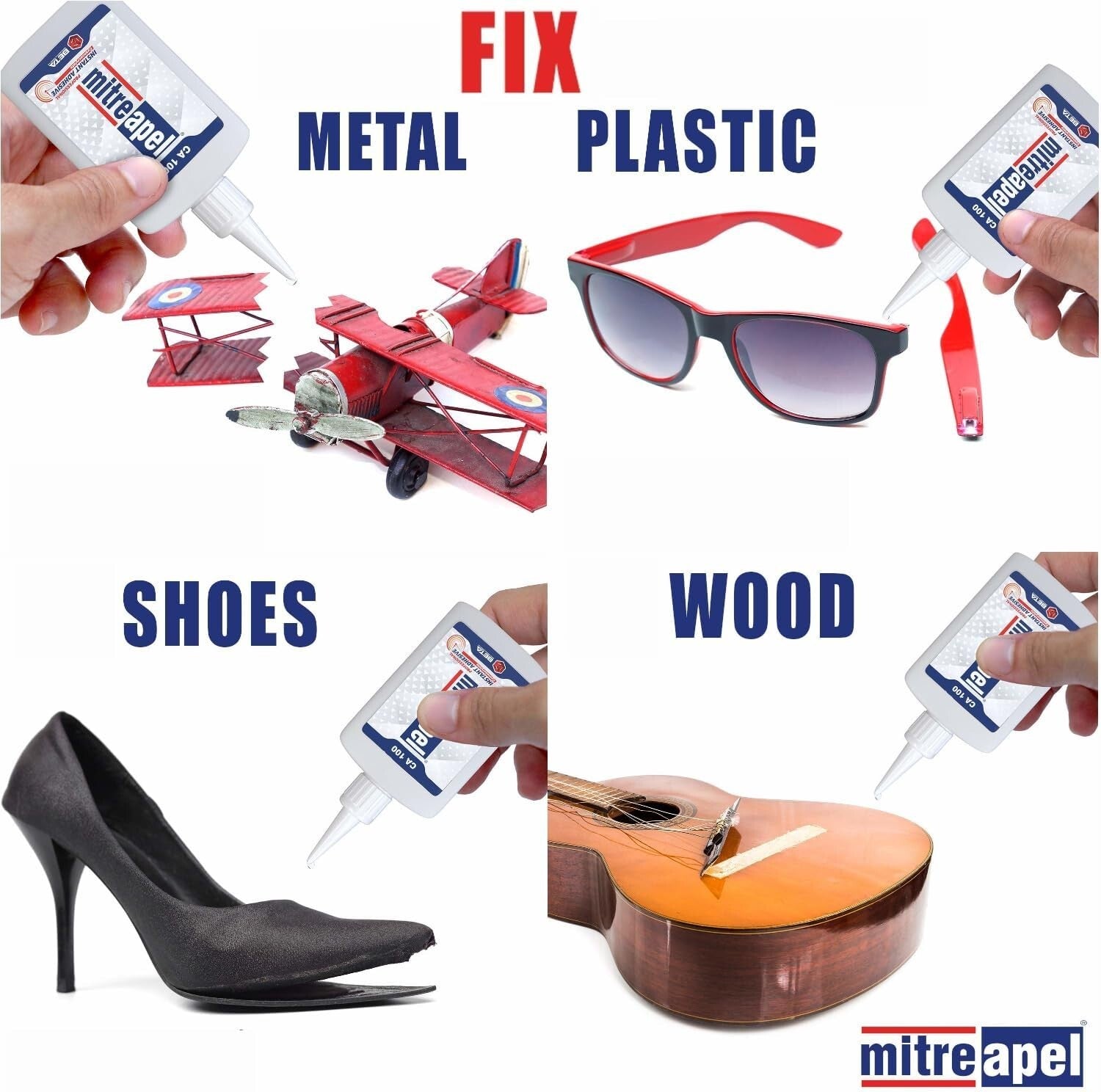 High Viscosity Super Glue with Activator Spray for Fast DIY Repairs - 3 Pack