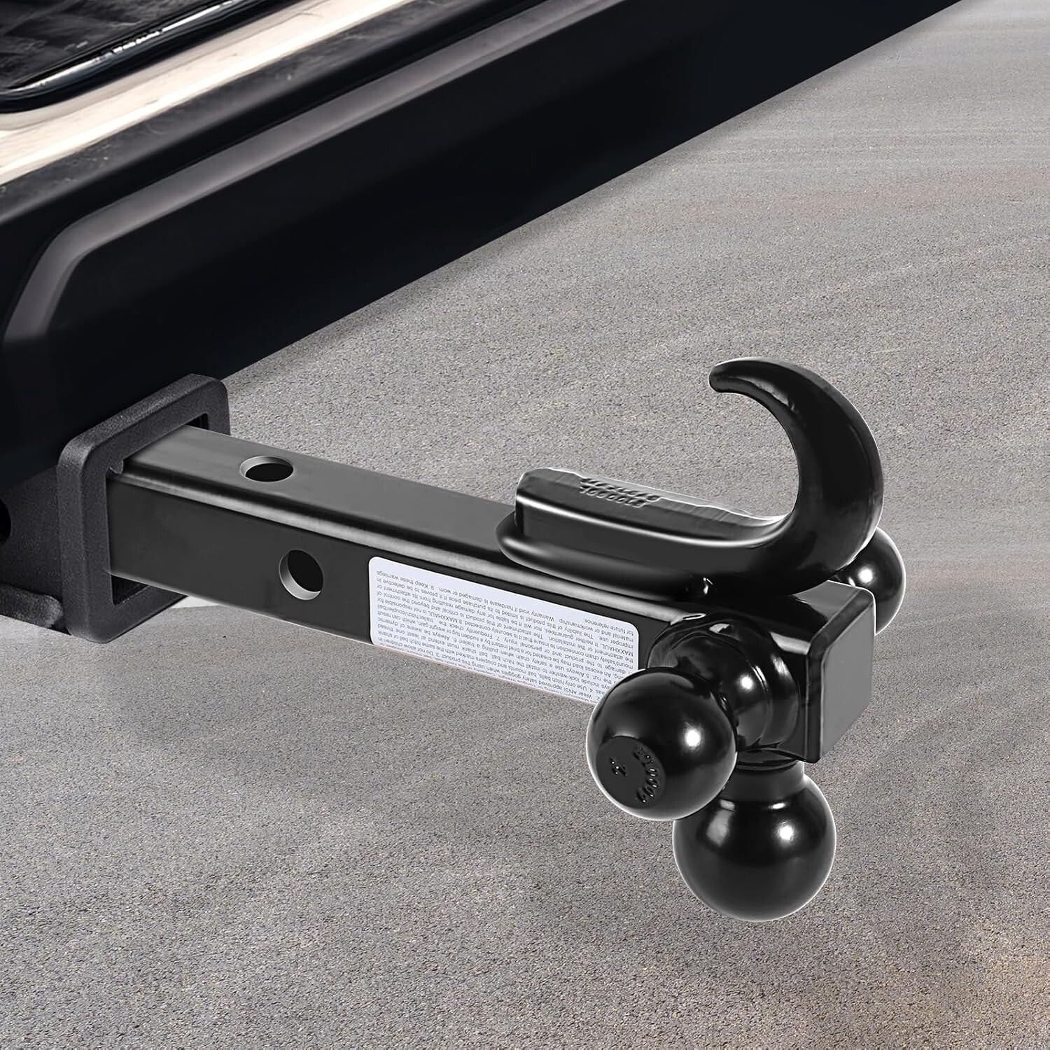 Durable Triple Ball Mount with 10,000 lbs Hook, Fits Class III and IV Receivers