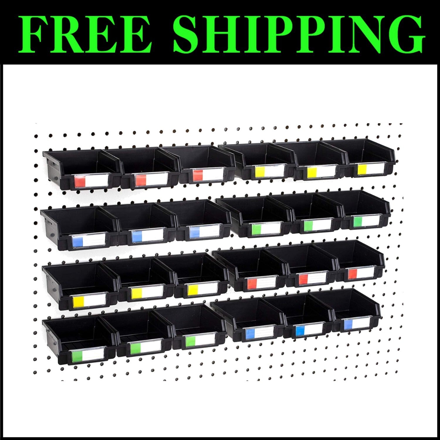 Efficient 24-Pack Heavy Duty Bins for Pegboards - Organize Your Workspace