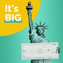 Load image into Gallery viewer, Giant 36x16 Dry Erase Check - Durable PVC Fake Check for Memorable Presentations