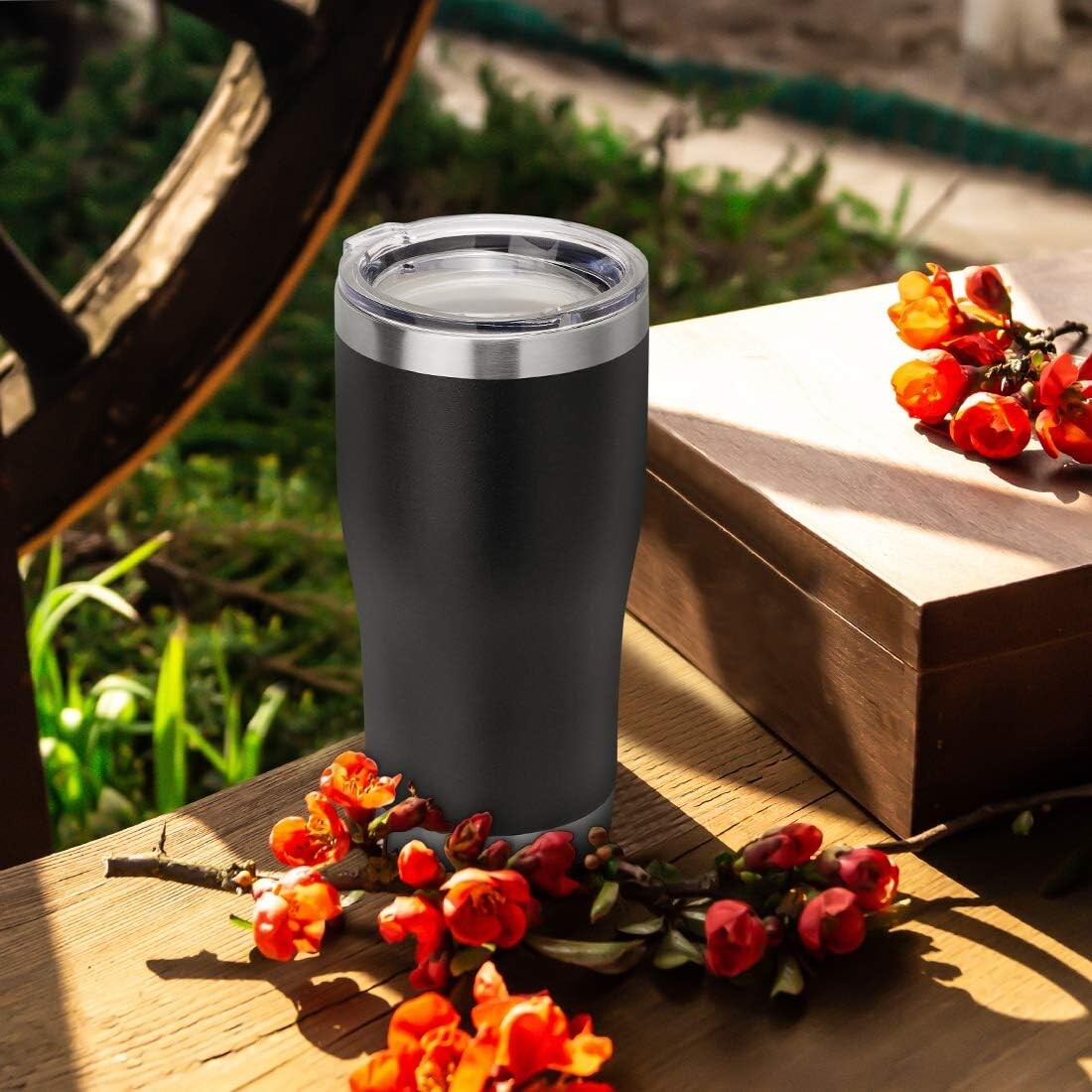 Durable 20oz Double Wall Vacuum Insulated Tumblers - 8 Count in Classic Black