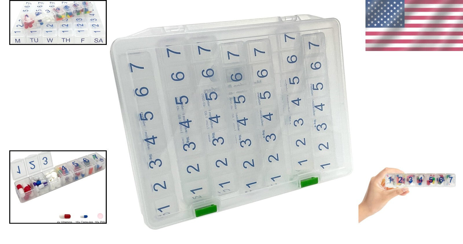 7-Day Clear Weekly Pill Organizer - Your All-in-One Medication Solution